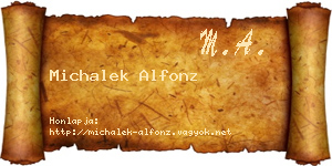Michalek Alfonz névjegykártya